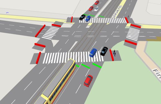 PTV Epics view of a single optimised intersection